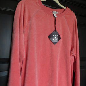 NWT Ava & Viv Coral Sweatshirt Size X (14W)